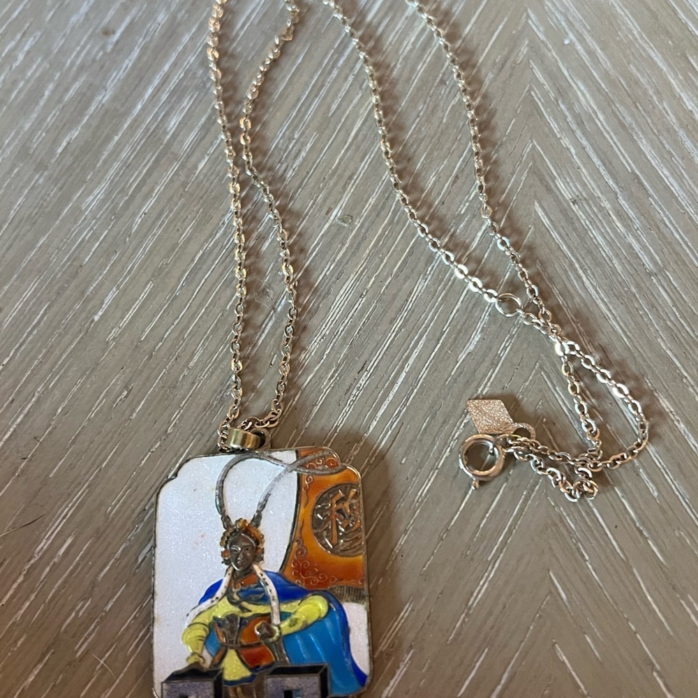 Sarah Coventry Gold and Blue Pendant Necklace